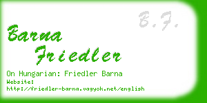 barna friedler business card